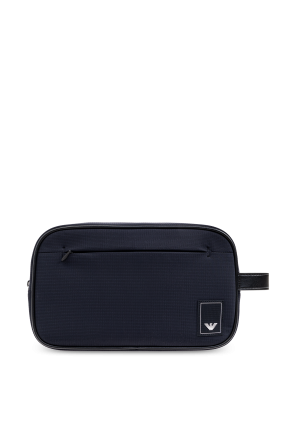 Cosmetic bag with logo patch