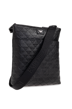 Emporio Armani Leather shoulder bag with monogram