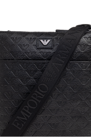 Emporio Armani Leather shoulder bag with monogram
