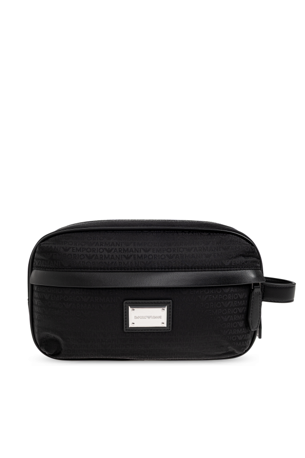 Monogrammed cosmetic bag od Emporio Armani