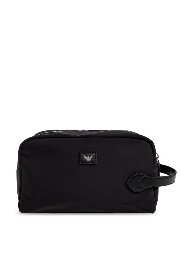 Cosmetic bag with logo applique od Emporio Armani