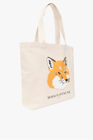 Maison Kitsuné Shopper bag wicker with logo