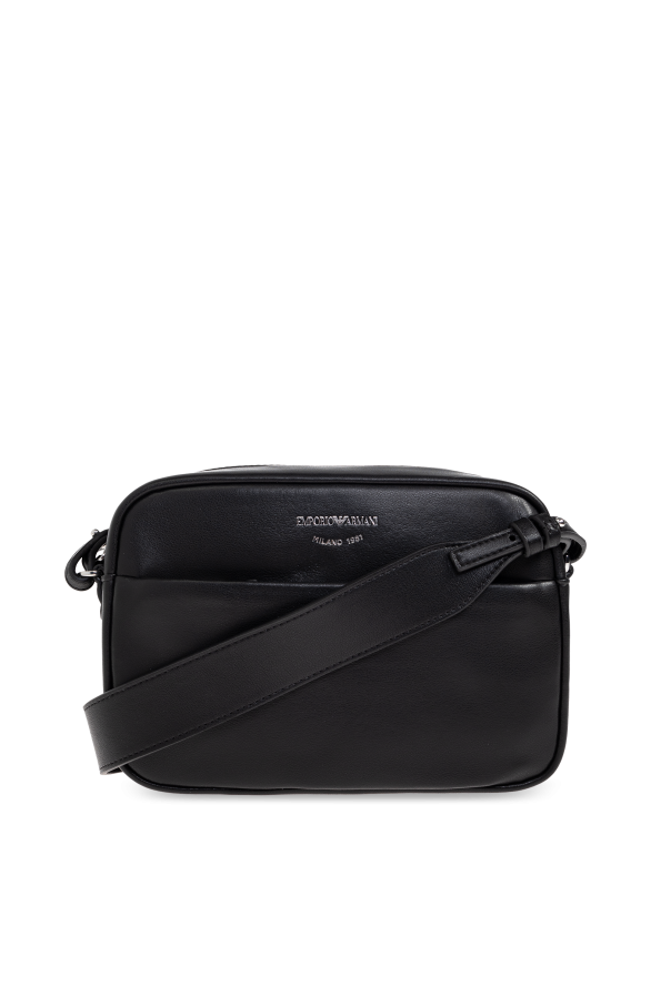 Leather shoulder bag with logo od Emporio Armani