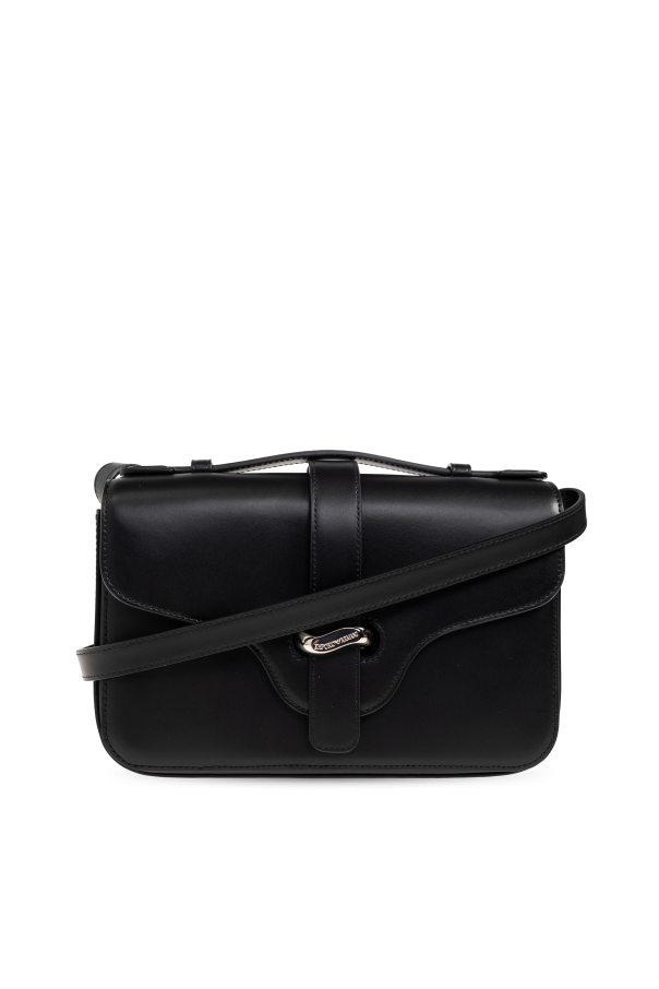 Emporio Armani Leather shoulder bag with logo