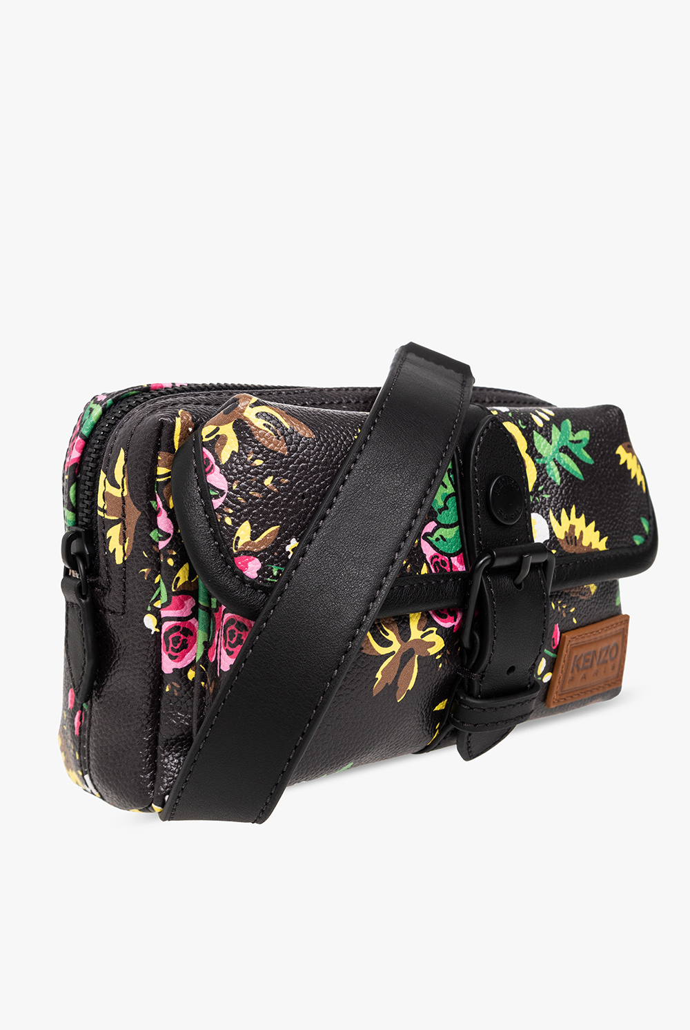 Kenzo Shoulder bag appliqu with floral motif
