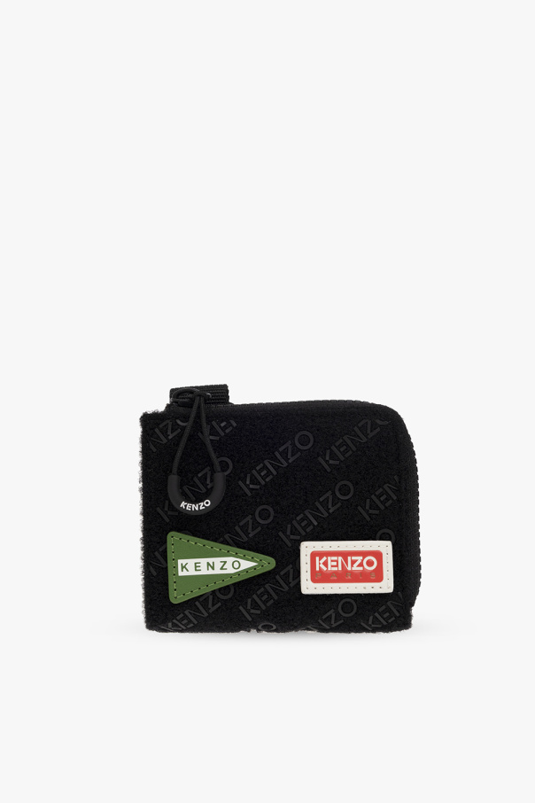 Kenzo logo-plaque faux-leather clutch bag Rosa