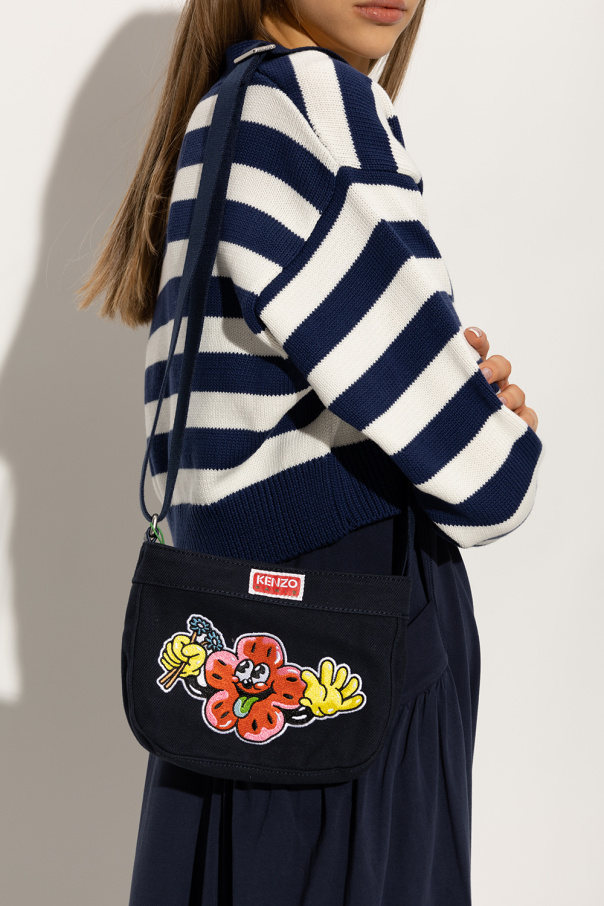 Kenzo Navy Small Leather Shoulder Bag