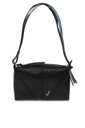 Leather bag with logo