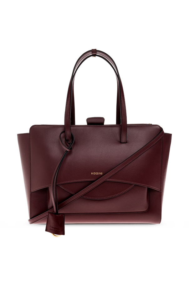 HIDESINS ‘Flap Large’ Burgundy Leather Shopper Bag by HIDESINS