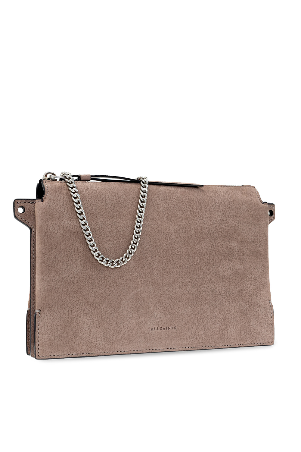 ALLSAINTS Suede/Leather Crossbody Bag, Taupe/Grey
