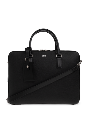 Bolso de cuero con logo