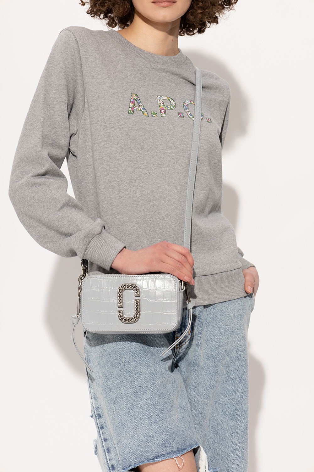 Grey 'The Croc-Embossed Snapshot' shoulder bag Marc Jacobs - Vitkac Norway