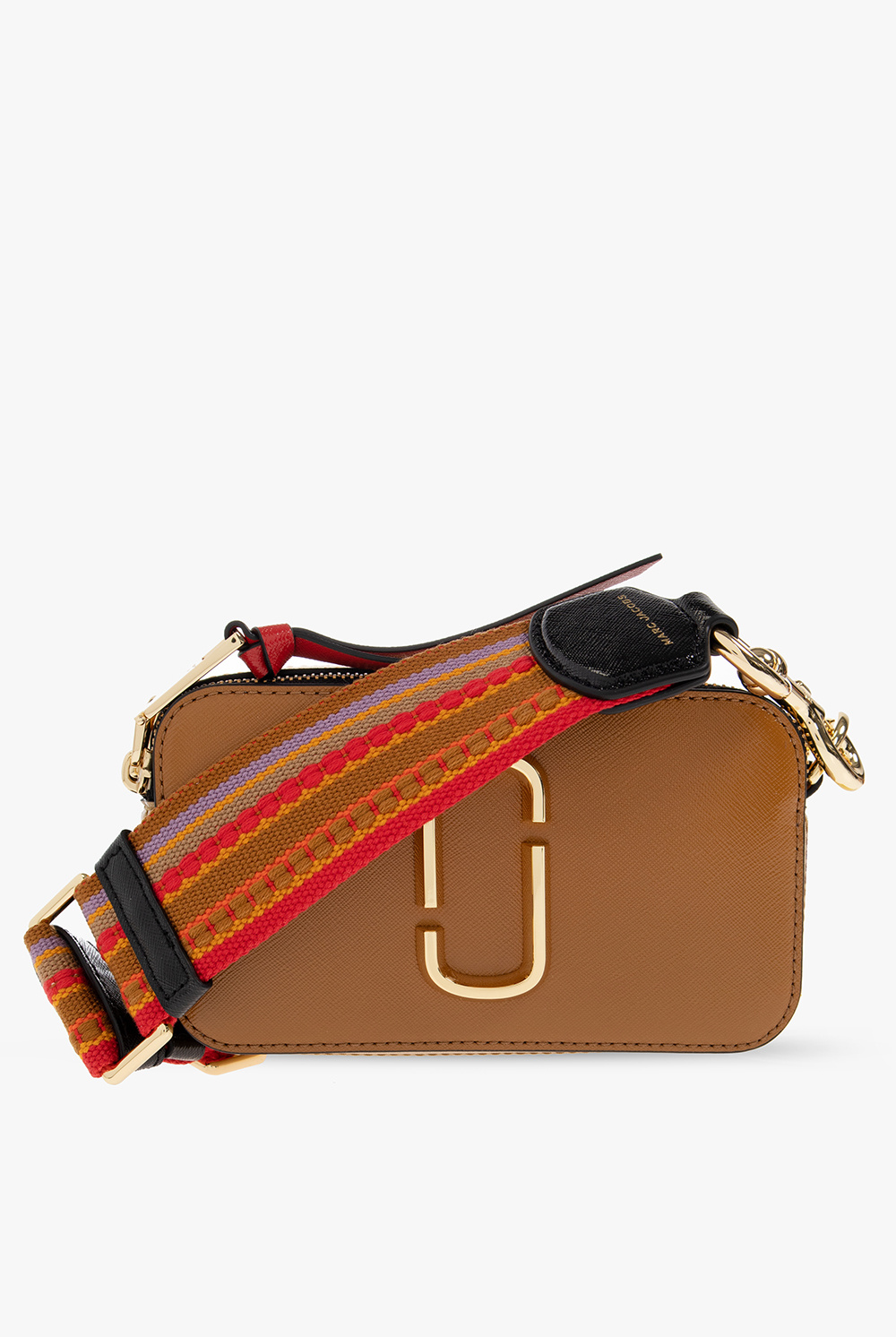 Marc Jacobs Brown/Black Leather & Fabric The Softshot Crossbody