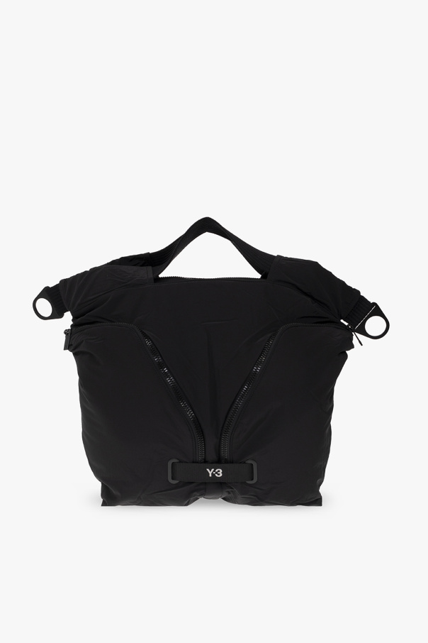 Y-3 Yohji Yamamoto metallic-leather tote vanity bag