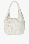 chain-link strap leather tote bag
