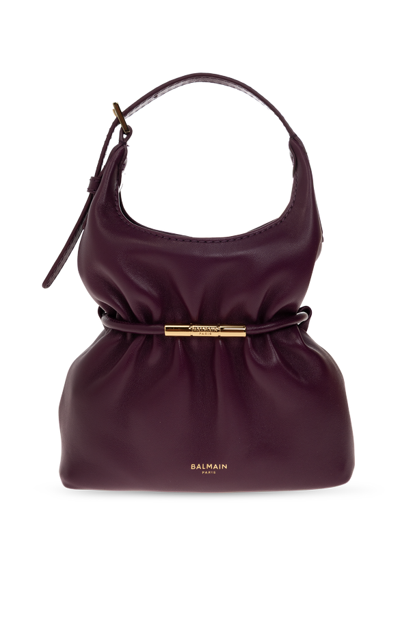 Leather ‘Sphynx Mini’ bag with logo od Balmain
