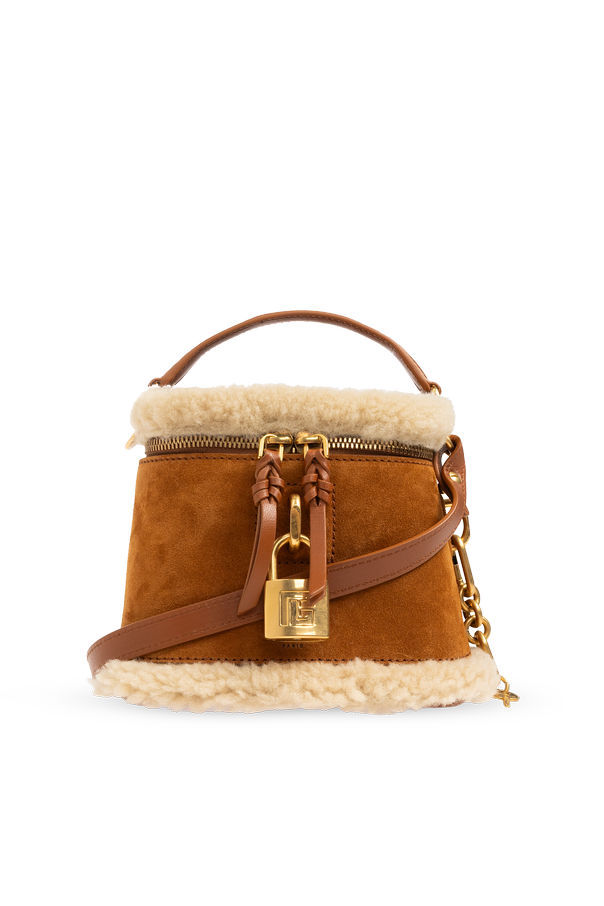 Suede bag finished with fur od Balmain