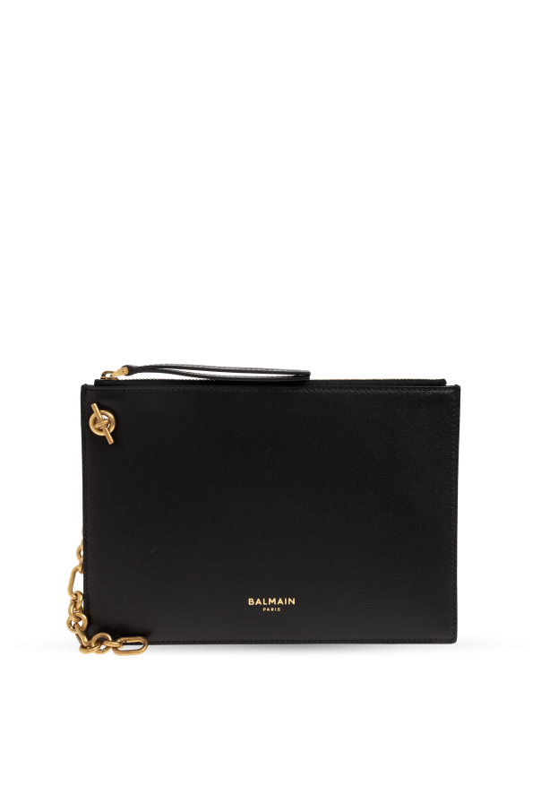 Leather 'Pulse' pouch with chain od Balmain