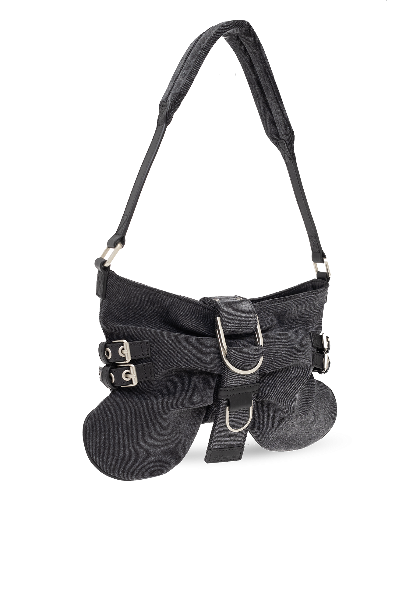 Blumarine ‘Butterfly Large’ denim shoulder black bag