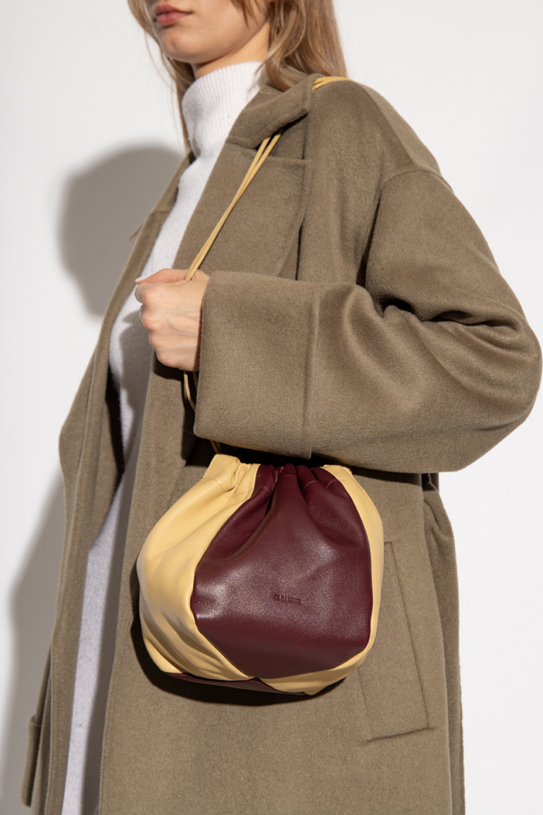JIL SANDER Jil Sander drawstring cracked leather backpack