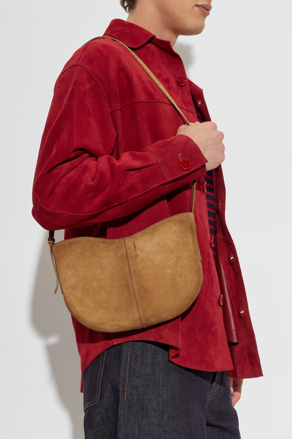 JIL SANDER Geantă de umăr din piele întoarsă ‘Foro’