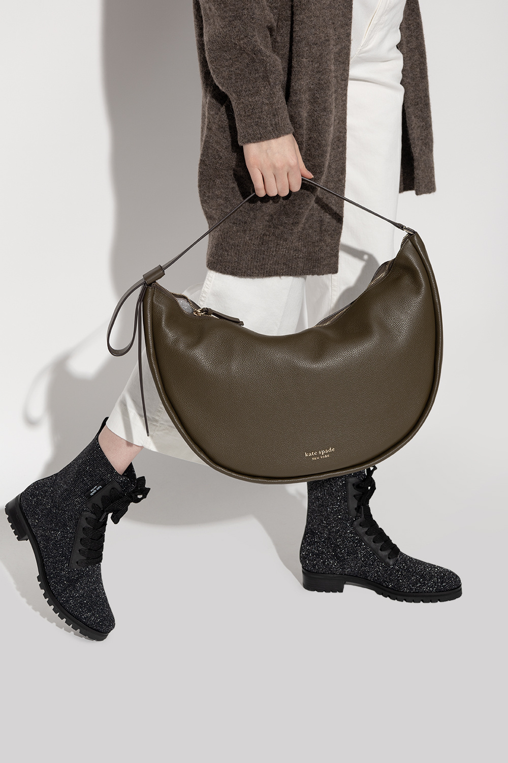 IetpShops | Women's Bags | Kate Spade 'Smile Large' shoulder bag | Prada  Emblème triangle-logo leather shoulder bag Brown