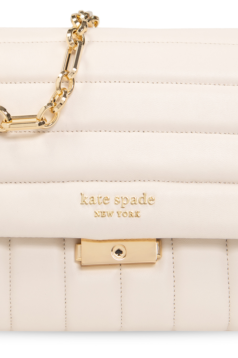 Kate Spade - Beige & Black Pebbled Leather Tote w/ Bow – Current Boutique