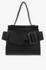 Black White Polka Dot Print Calfskin Leather Rockstud Medium Flap Crossbody Bag