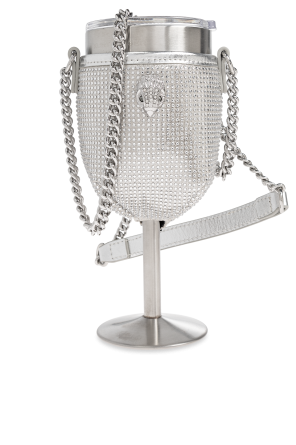 Copo de vinho em estojo com corrente 