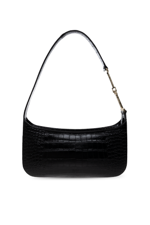 Leather shoulder bag with logo