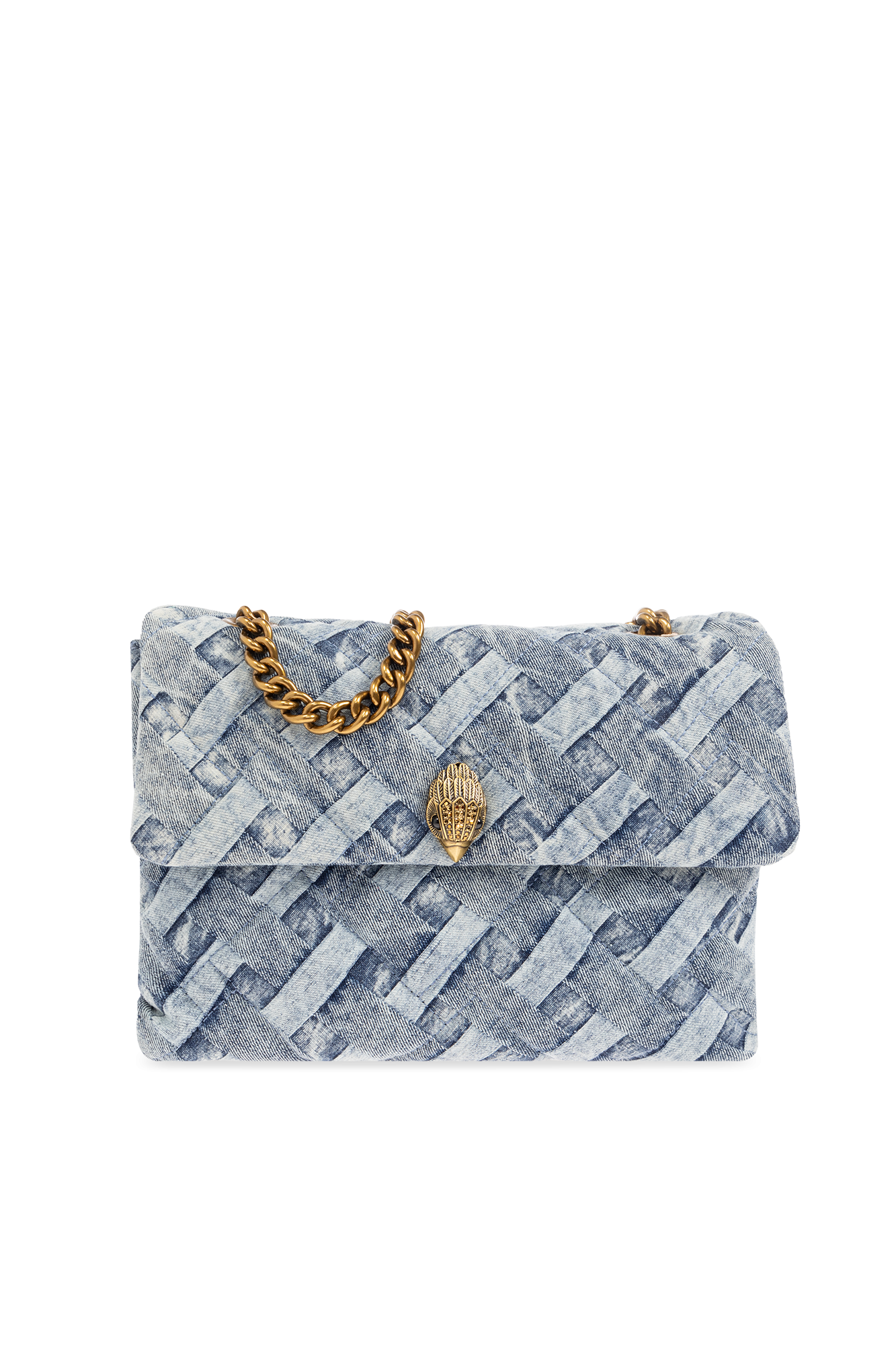 Kurt Geiger Large Kensington Soft Denim Shoulder Bag In Blue