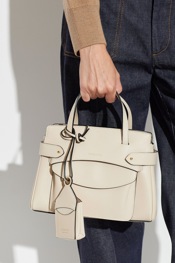 HIDESINS Lullaby Small Cream Structured Leather Bag by HIDESINS