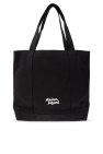 Maison Kitsuné BLACK Shopper bag with logo