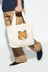 Maison Kitsuné cream Shopper bag with logo