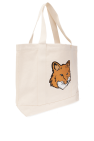 Maison Kitsuné cream Shopper bag with logo