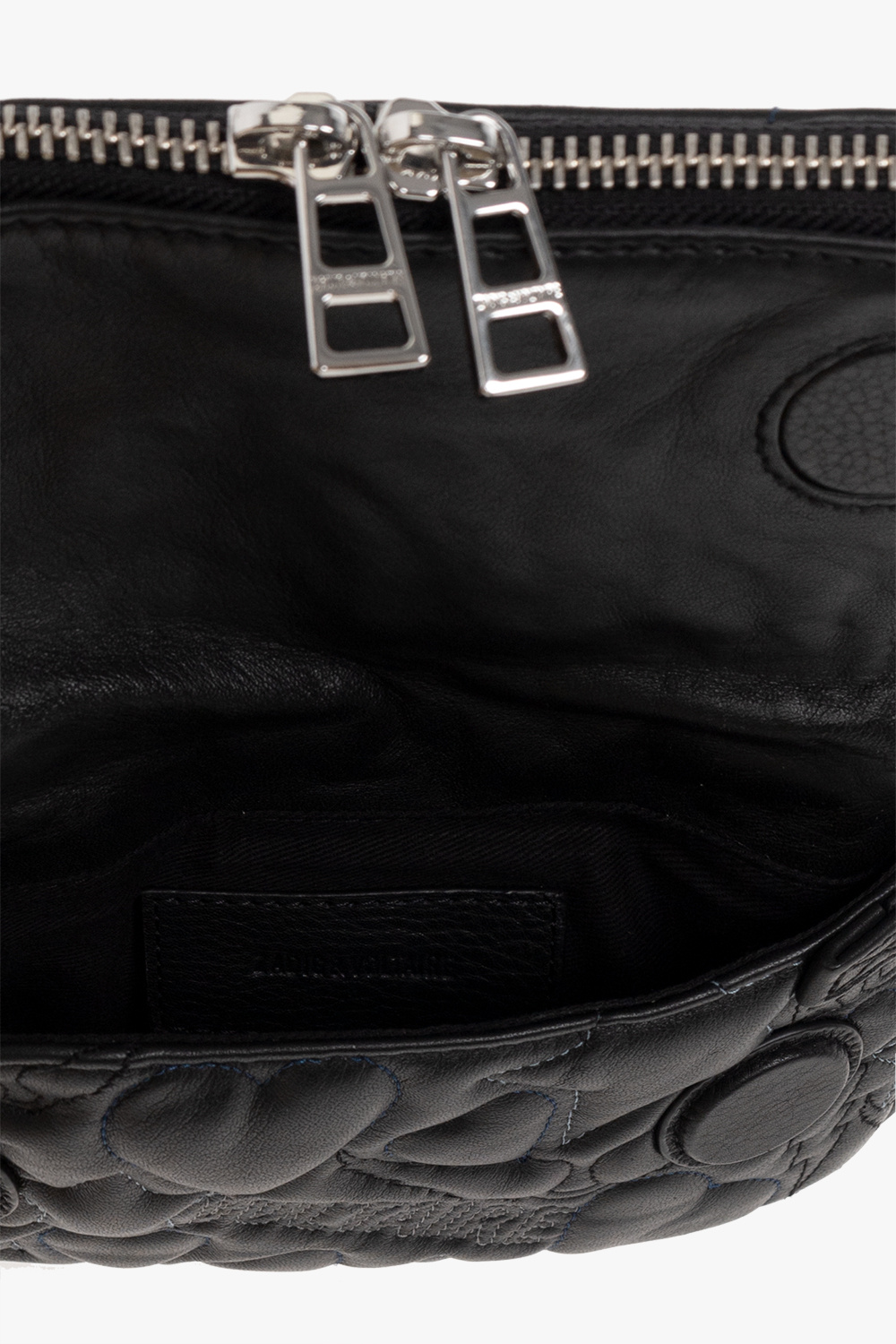 Zadig & Voltaire Black Embossed Leather Crossbody Bag