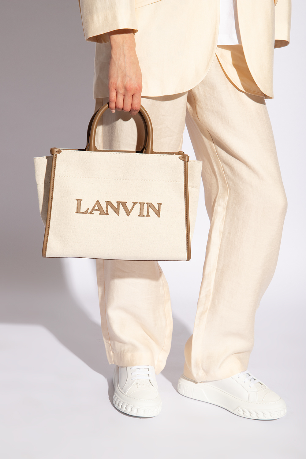 Marni Gusset drawstring crossbody bag - Cream 