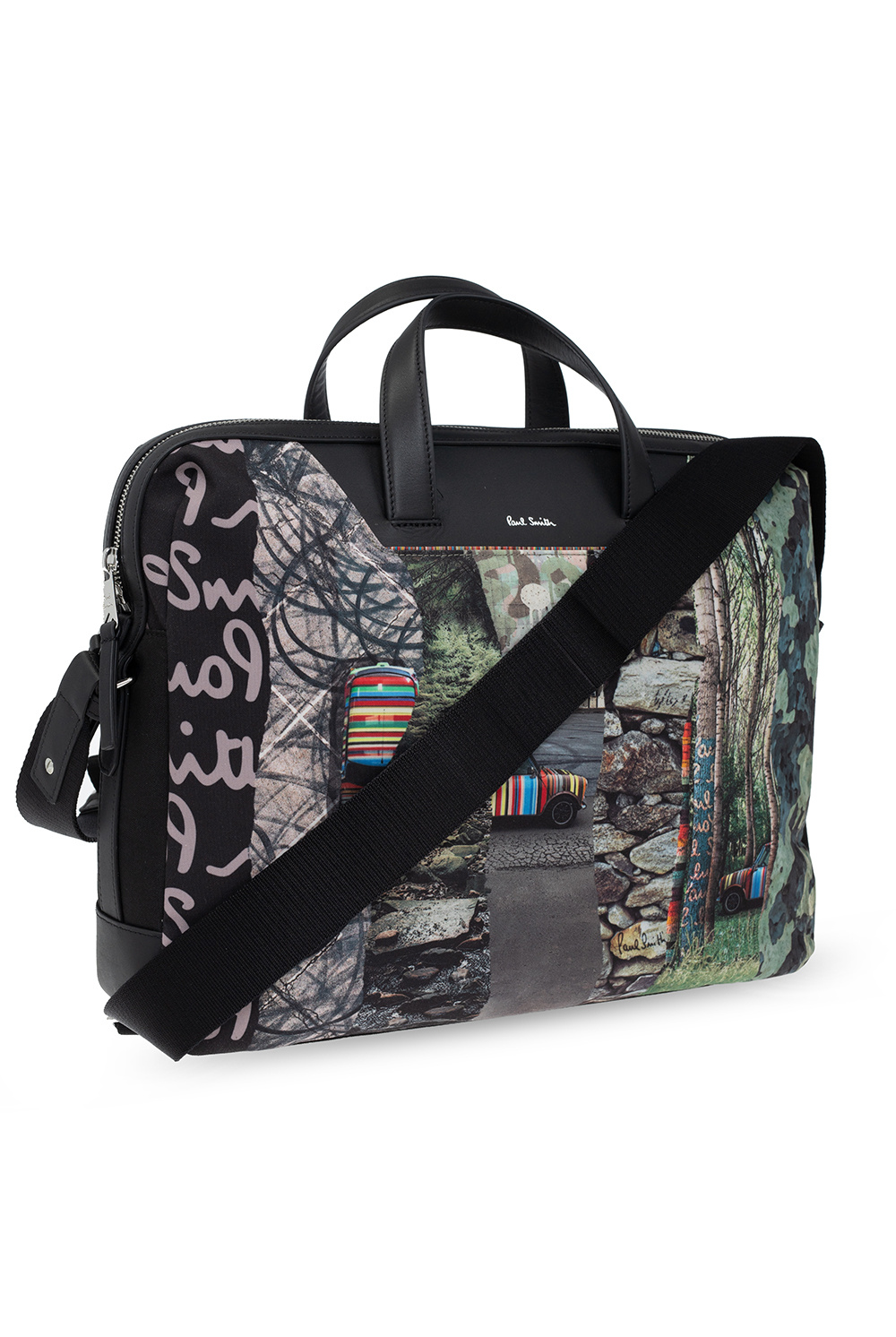 Paul Smith Shoulder bag with ‘Mini Collage Stripe’ motif