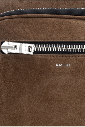 Amiri Monogram Logo Calfskin Leather Belt In Blue