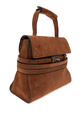 Moschino Zamszowa torba z logo