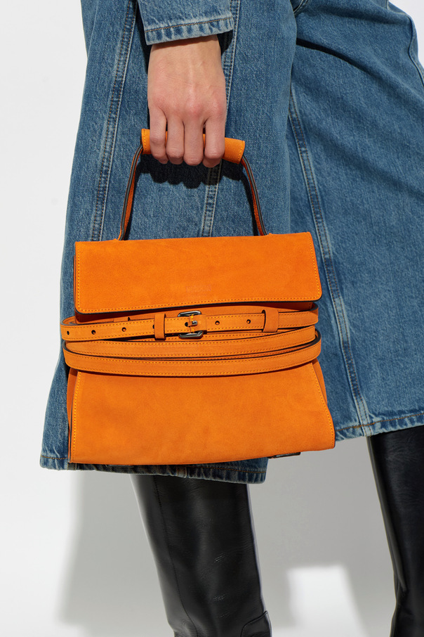 Moschino Suede handbag with logo