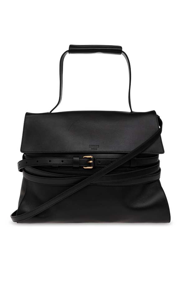 Leather handbag with logo od Moschino