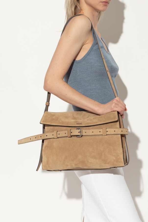 Moschino Schultertasche aus Wildleder