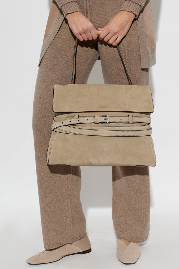 Moschino Suede logo bag