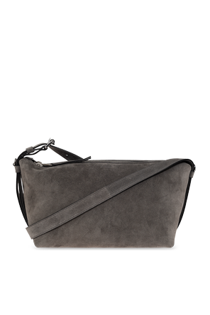 Suede bag with logo