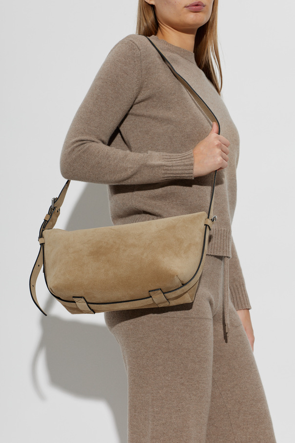 Moschino Wildleder-Umhängetasche mit Logo