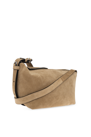 Moschino Wildleder-Umhängetasche mit Logo