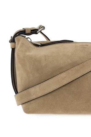 Moschino Wildleder-Umhängetasche mit Logo
