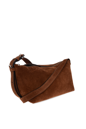 Moschino Wildleder-Schultertasche mit Logo