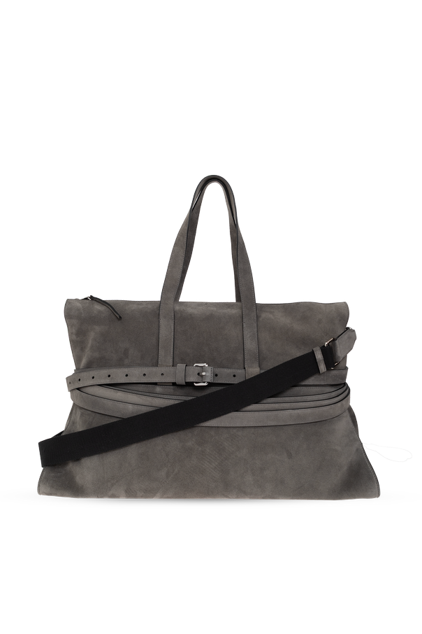 Suede bag with logo od Moschino